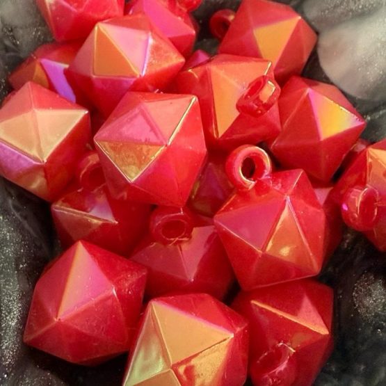 (BP380) 10 x Coral hex charm pendants