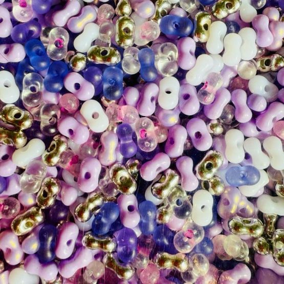 (BP385) Peanut beads Purple mix