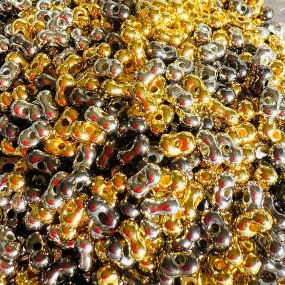 (BP387) Peanut beads metallic Mix