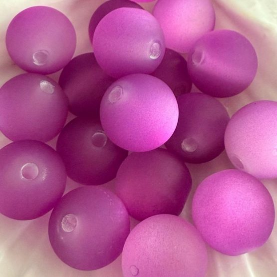 (BP389) 5 x 16mm purple Cats Eye beads