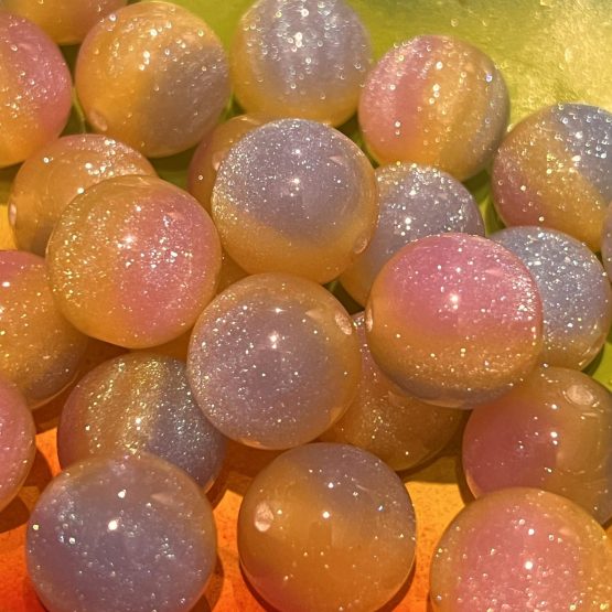 (BP39) 5 x 2tone glitter beads