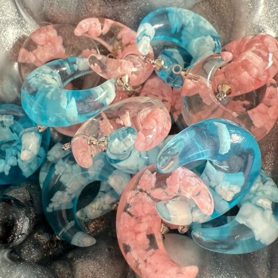 (394) Cloud Moon charm pendant