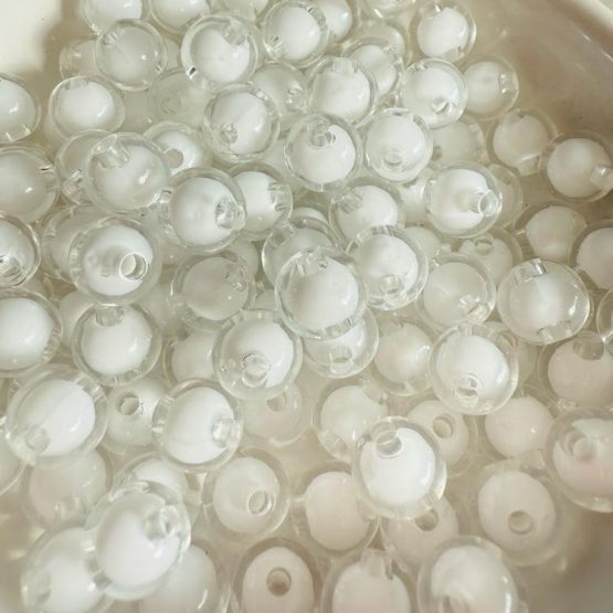 (BP398) 20 x 10mm white double layer beads
