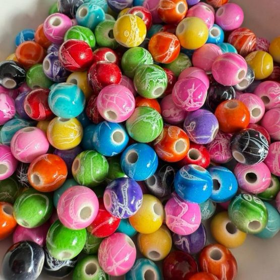 (BP400) 40 x 8mm paint splash beads