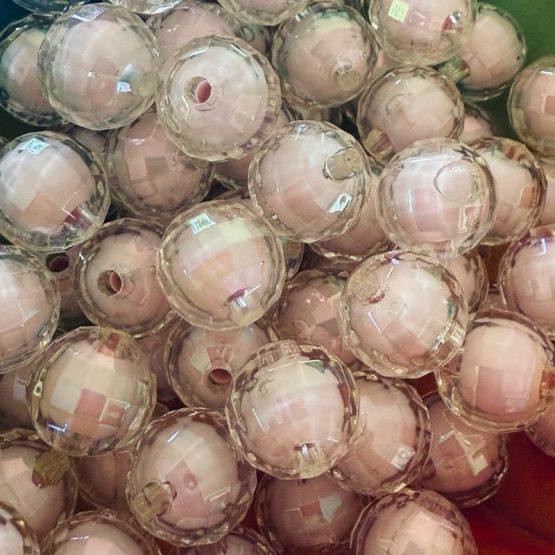 (BP405) 5 x 16mm Pink double layer disco