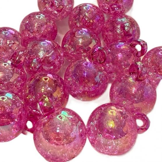 (BP411) 10 x 16mm Magenta crackle pendant charm