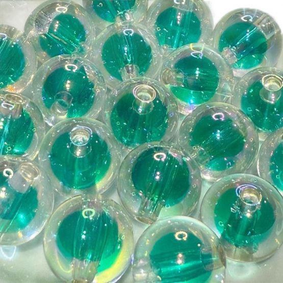 (BP418) 5 x teal double layer beads