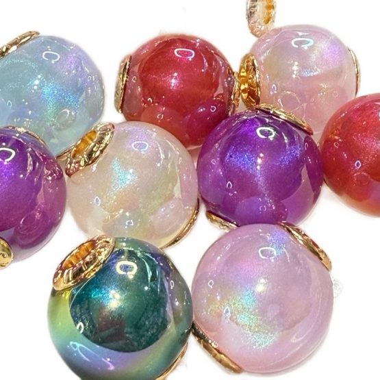 (BP419) 5 x 20mm pearly shimmer beads