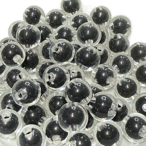 (BP420) 20 x 10mm black double layer beads