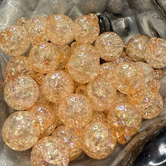 (CHARM 428) 10 x peach crackle pendant charm