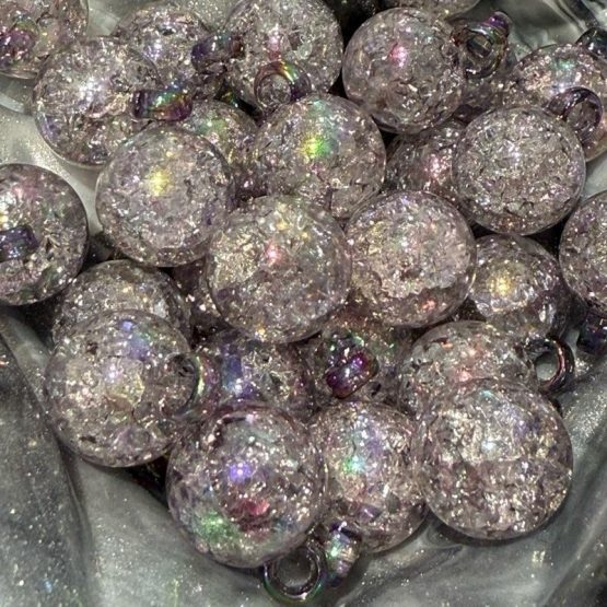 (CHARM 429) 10 x black crackle pendant charm