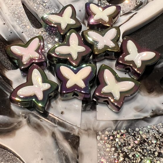 (BP62) Galaxy butterfly beads