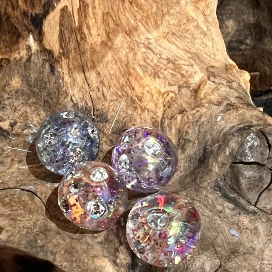 (BP63) Translucent Glitter beads
