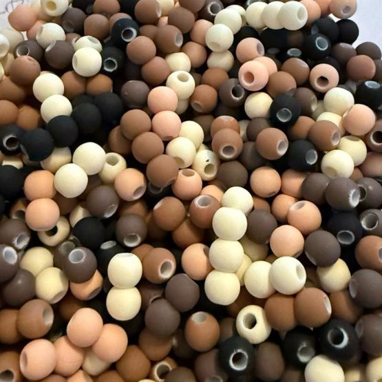 (BP77) 40 x 6mm brown mix Beads