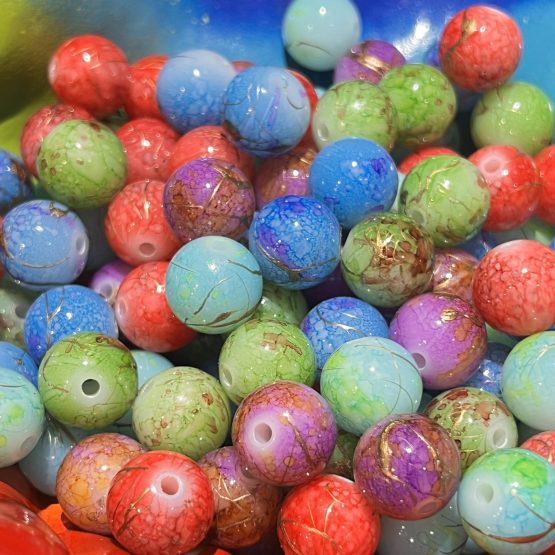 (BP09) gold splash beads