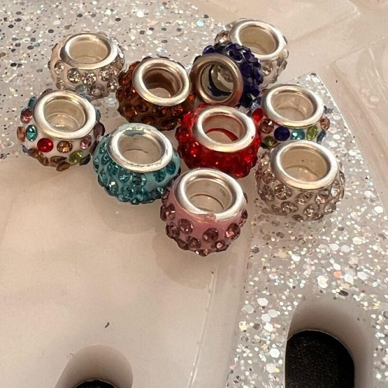 (BP73) 10 x Diamante Rondelle Bead