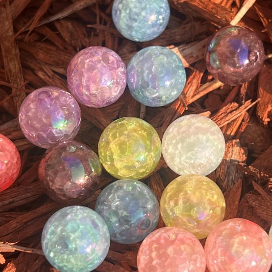 (BP30) 5 x Crackle Jelly beads