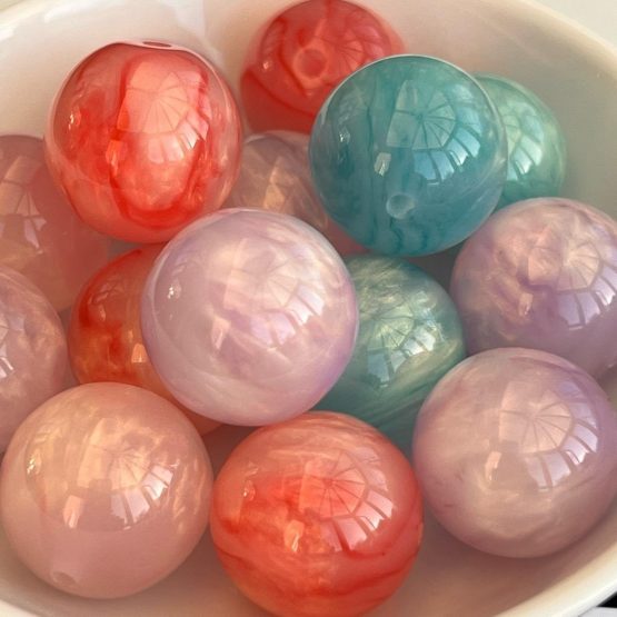 (BP92) 5 x 20mm marbled shimmer Beads