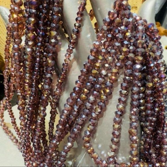 Glass faceted beads AMETHYST