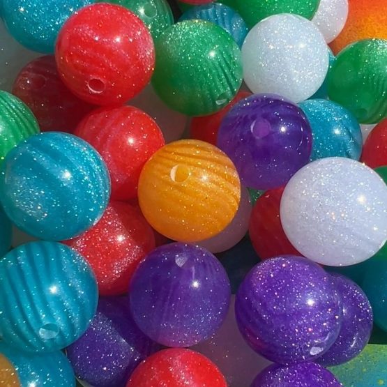 (BP04) 5 x galaxy glitter beads