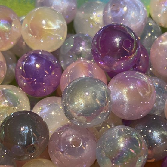 (BP10) 5 x Glitter shimmer Beads
