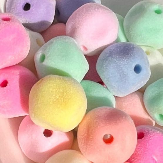 (BP19) 10 x Irregular flocked beads