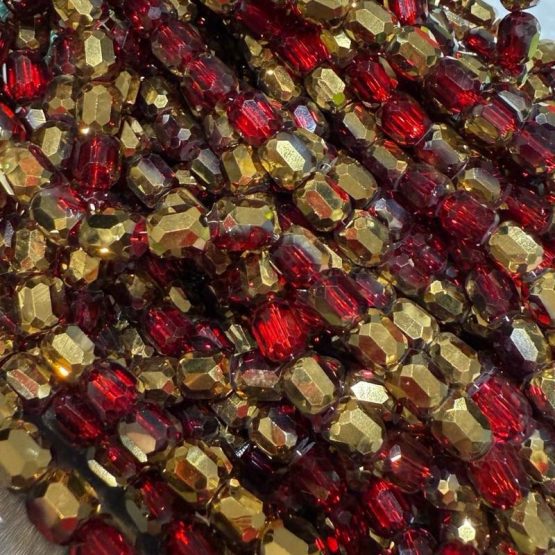 Barrel Beads red gold
