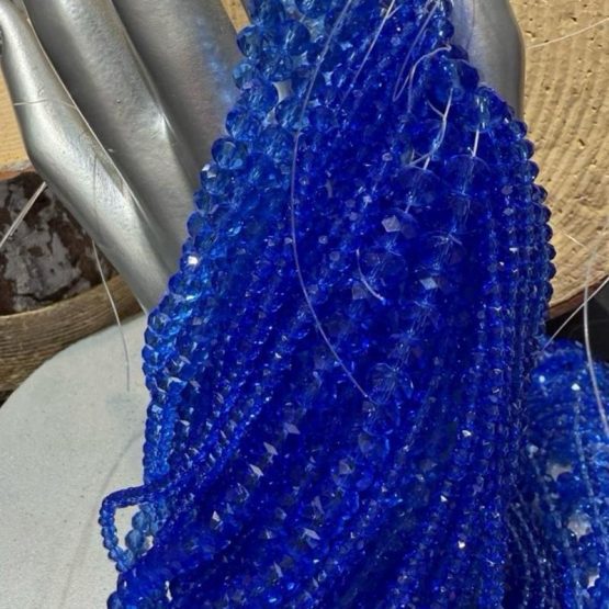 Glass faceted beads ELECTRIC BLUE
