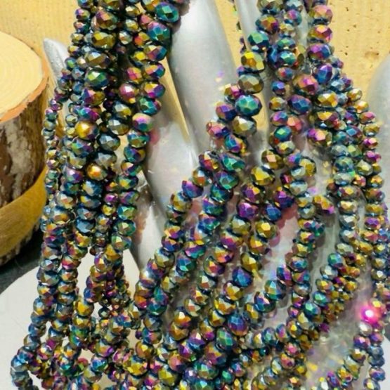 Glass faceted beads HARLEQUIN
