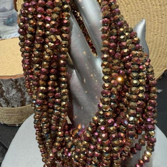 Glass faceted beads HARLEQUIN GOLD