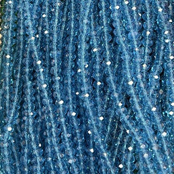 Glass faceted beads teal