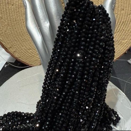 Glass faceted beads BLACK