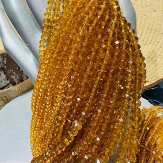 Glass faceted beads AMBER