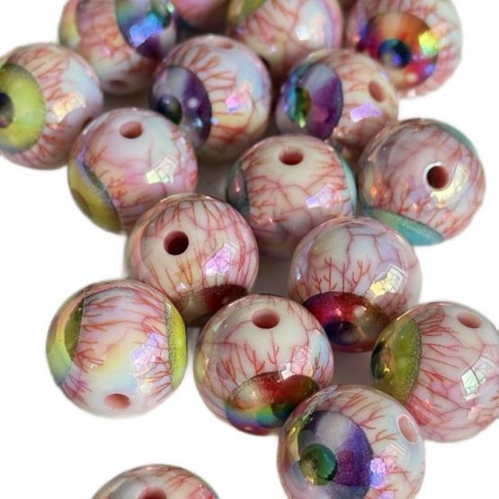 (BP) 5 x 16mm Eye all printed beads