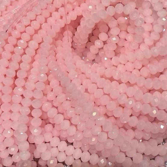 Glass faceted beads JELLY BABY PINK