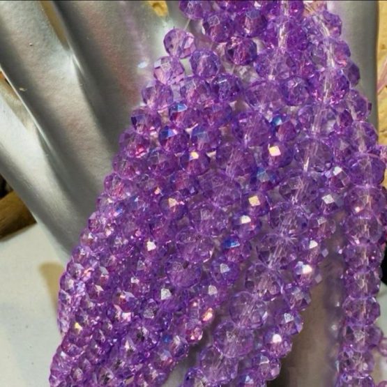 Glass faceted beads LILAC