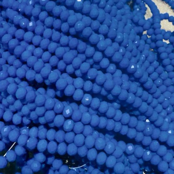 Glass faceted beads BLUE SOLID