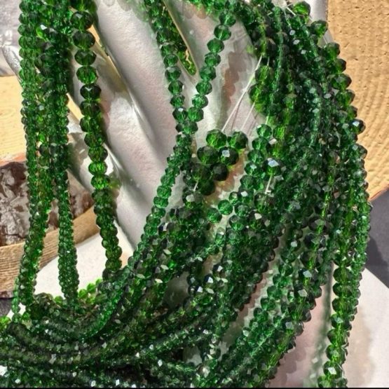 Glass faceted beads SEAWEED