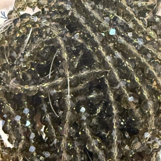 Glass faceted beads smoky quartz