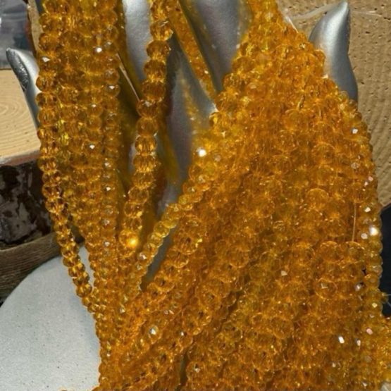 Glass faceted beads orange tangerine