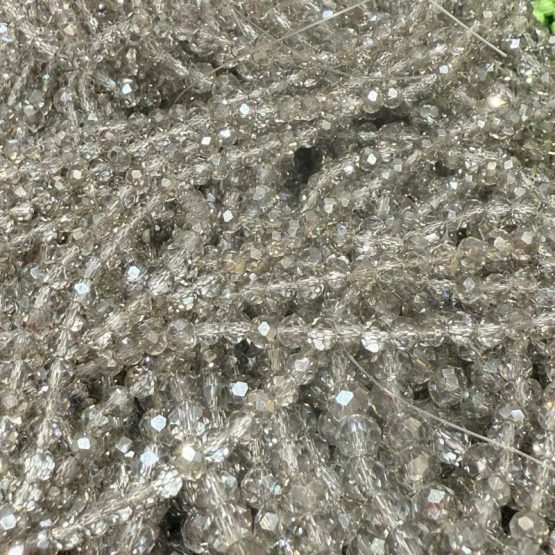 Glass faceted beads Titanium