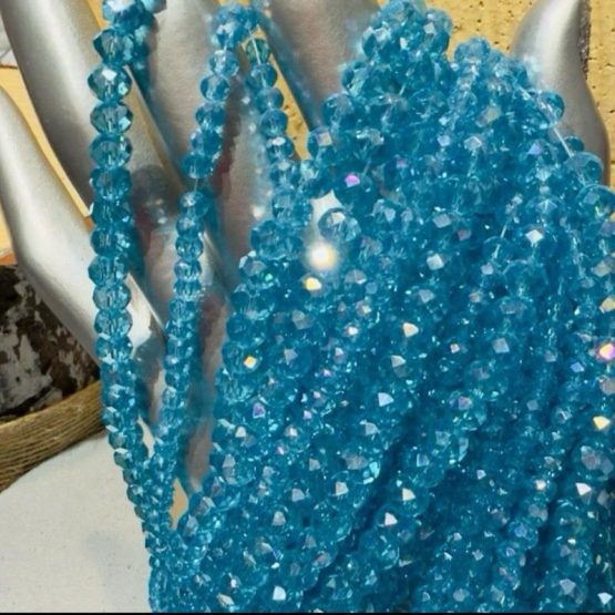 Glass faceted beads TOPAZ