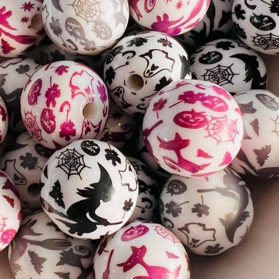 (BP FB ) 5 x 16mm witch printed beads