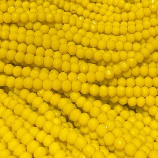 Glass faceted beads YELLOW SOLID
