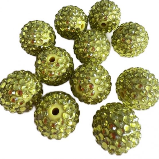 (BP22 64) 1 x 20mm lime sparkle bead