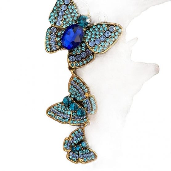 (BP FB) 1 x tiered butterfly Bead Blue