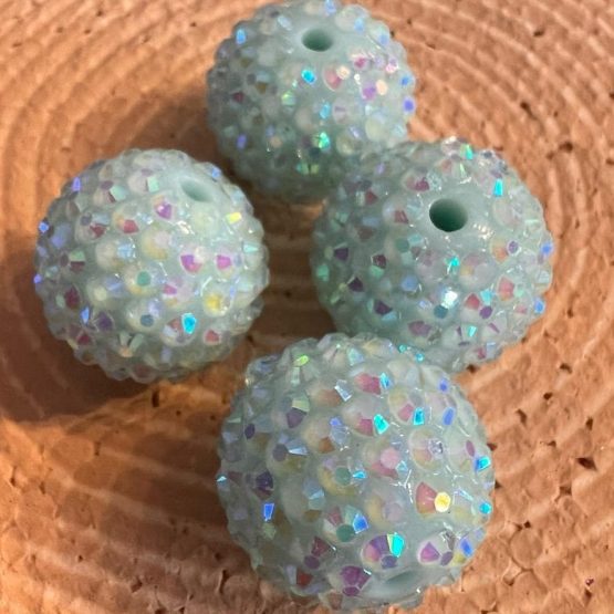 (BP22 07) 1 x 20mm iced blue bead