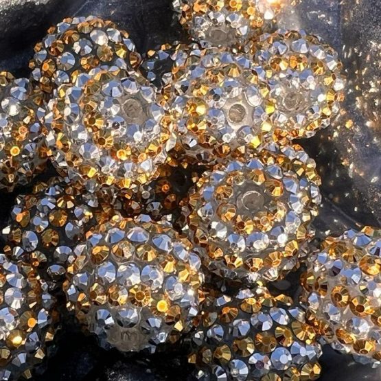 (BP22 39) 1 x 20mm Silver Gold bead