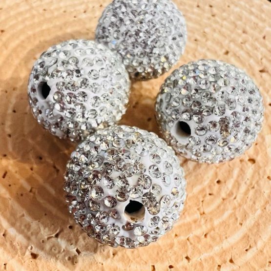 (BP22 42) 1 x 20mm White diamante bead