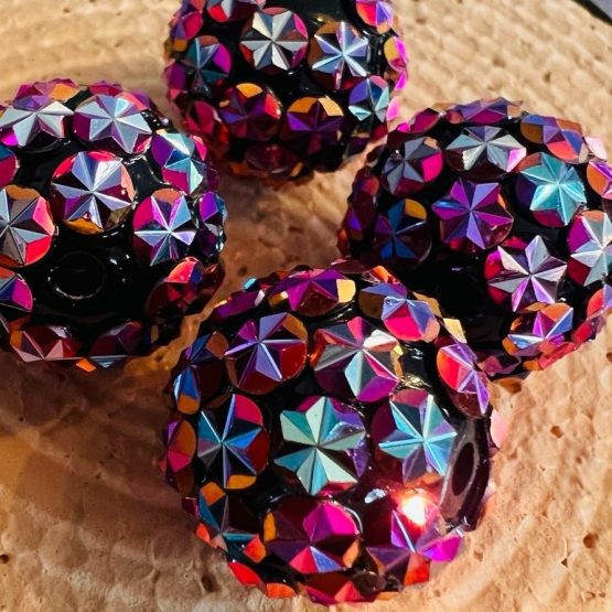 (BP22 51) 1 x 20mm Purple ab star bead
